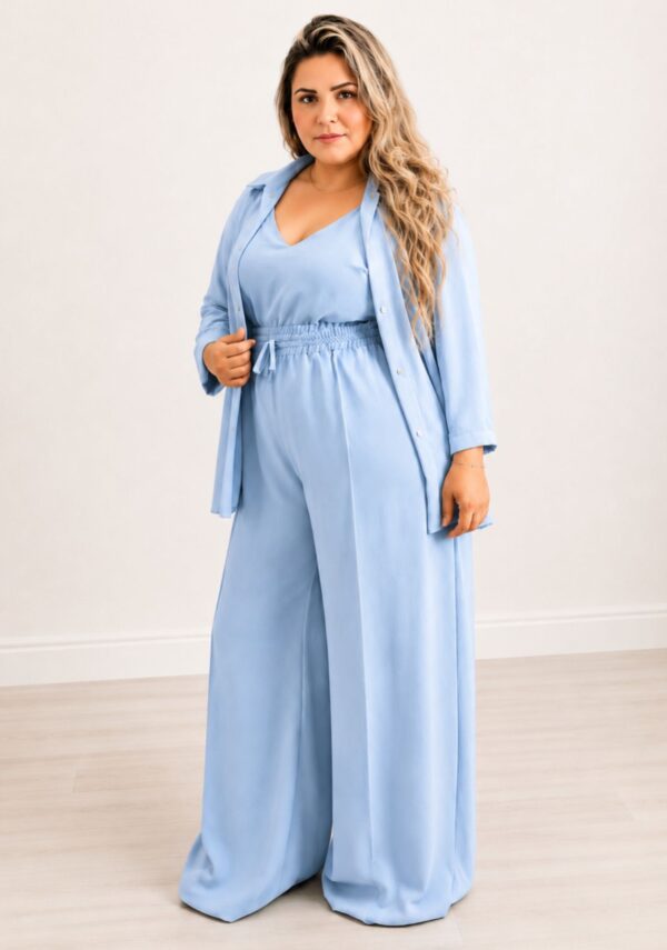 Trijunto calça pantalona plus size elegante luxo