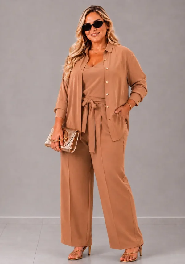 Trijunto feminino calça alfaiataria sensoriale marrant plus size cinza jeans luxo